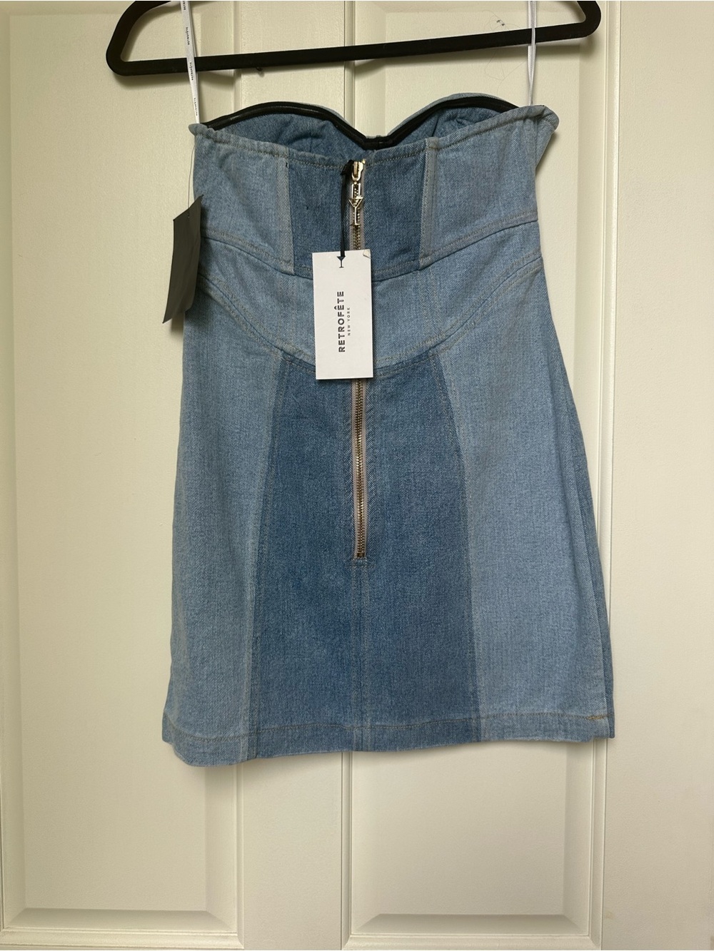 Retrofete Light Blue Denim Corset Mini Dress - Picture 2 of 4